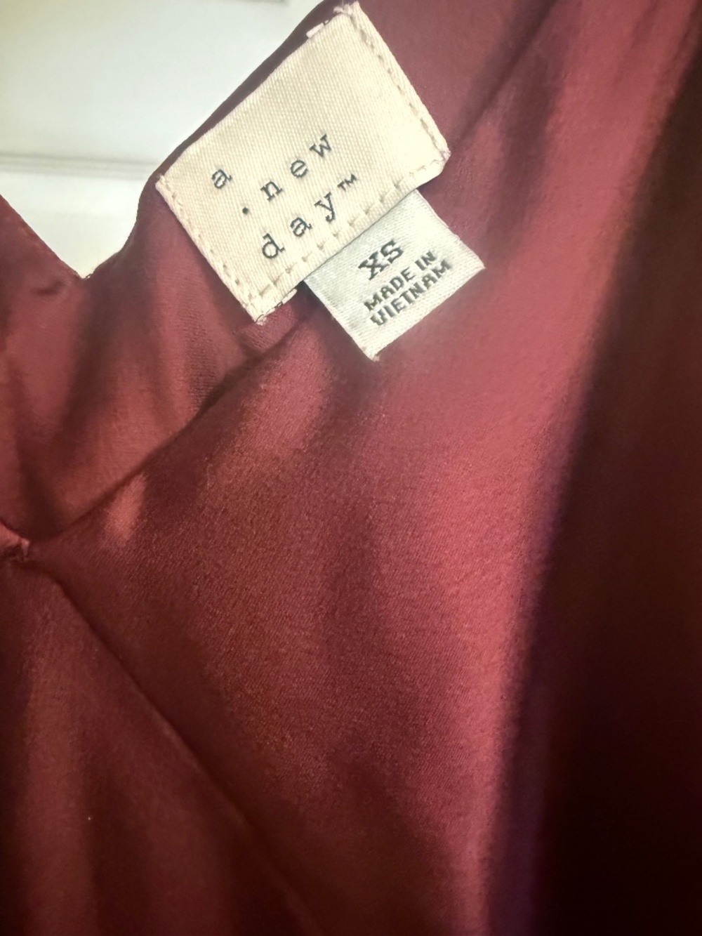Burgundy satin maxi dress